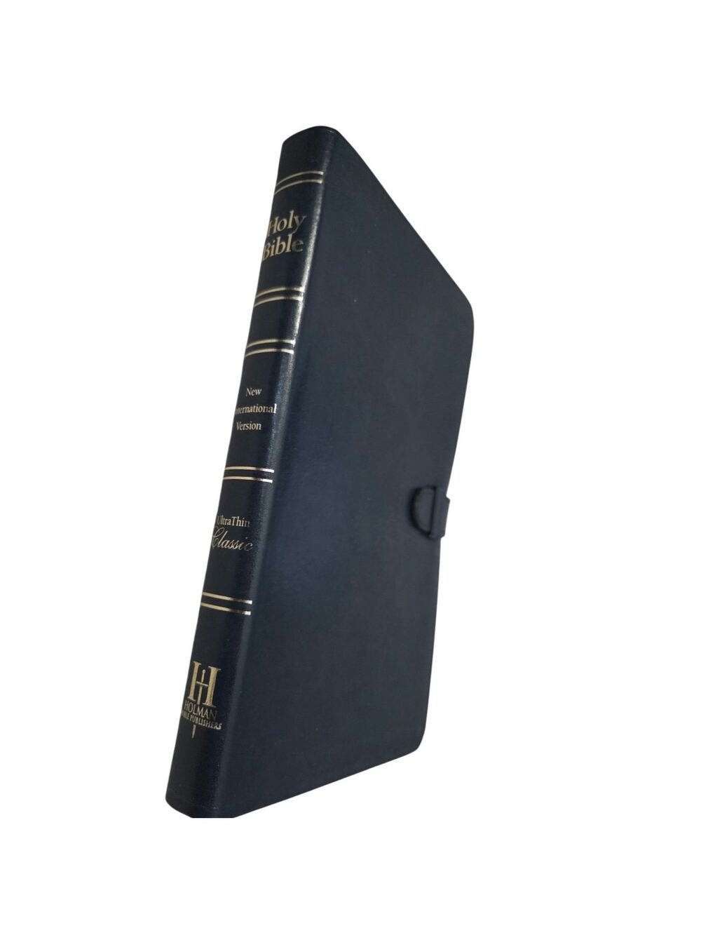 New Holy Bible NIV Holman Ultra Thin Classic Blue Cover with Closure Gift